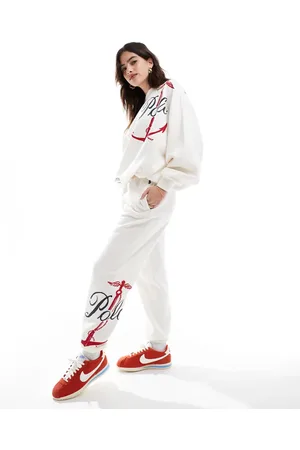 Ralph Lauren Nautical print logo joggers co-ord in cream