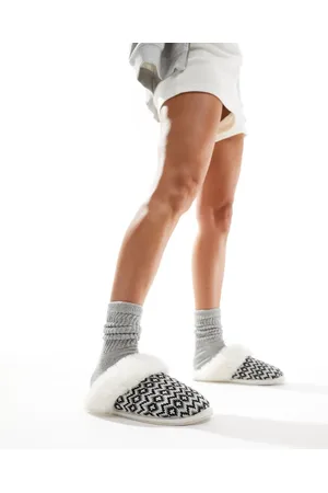 ASOS Zaria mule slippers in fairisle