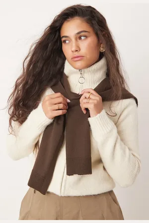 ASOS Mock jumper scarf in chocolate