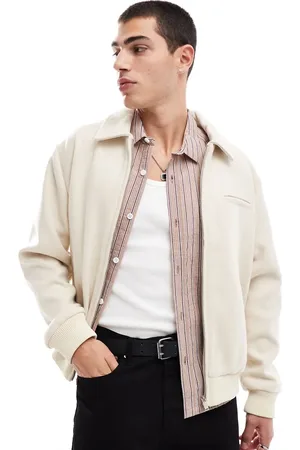 ASOS Wool look harrington jacket in ecru