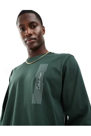 Calvin Klein Horizontal logo long sleeve shirt in khaki