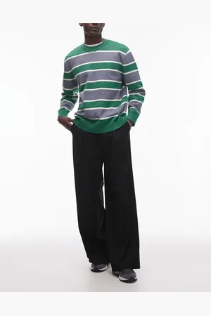 Topman Premium highwaist wide leg wool mix suit trouser in