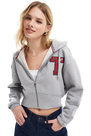 Tommy Hilfiger Varsity patch logo zip through hoodie in