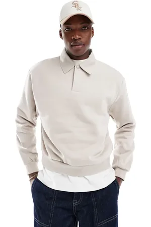 ASOS Heavyweight extreme oversized rugby sweatshirt in sand