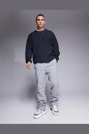 ASOS Premium heavyweight straight leg joggers 400gsm in marl