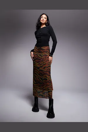 HUGO BOSS Nataris maxi skirt in tiger print