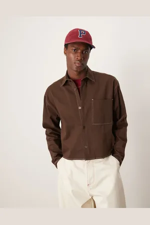ASOS Oversized cropped worker shacket in