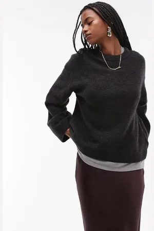 ARKET Super soft alpaca and wool blend relaxed sweater in dark