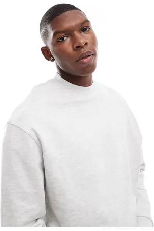 ASOS Essential boxy oversized sweatshirt in grey marl