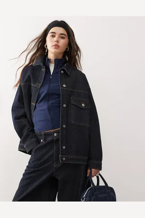COLLUSION Oversized denim shacket in rinse wash