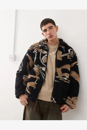 Obey Mushroom graphic sherpa jacket in