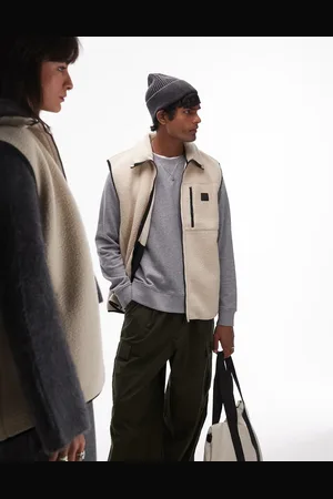 Rains Yermo unisex fleece gilet in cream