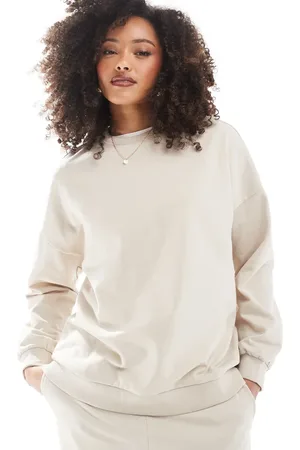 VERO MODA Oversized longline sweatshirt co-ord in oatmeal