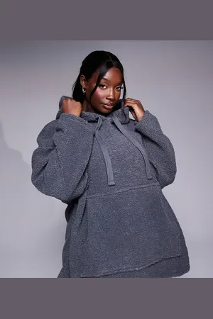 ASOS Weekend Collective Curve oversized borg hoodie in