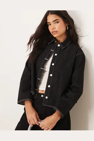 ASOS Boxy fit denim jacket in ecru