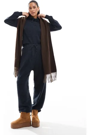 Pieces® Cozy knitted cuffed jogger co-ord in melange
