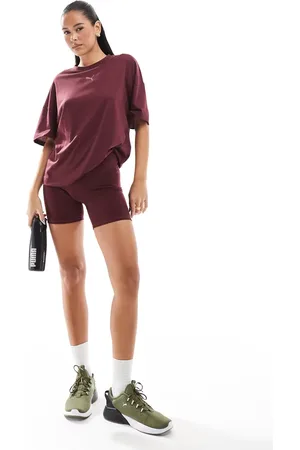 PUMA Evolve Training 5 inch tight shorts in burgundy