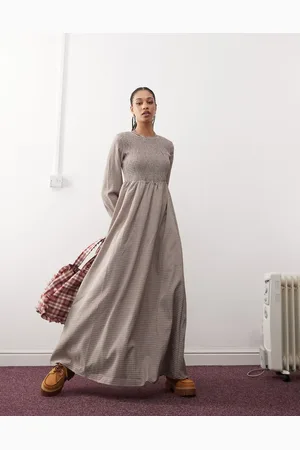 Daisy Street Maxi smock dress in check