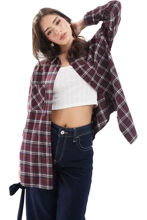 Miss Selfridge Oversized check flannel shirt