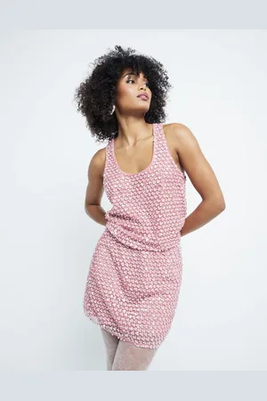 River Island Embellished mini skirt co-ord in light