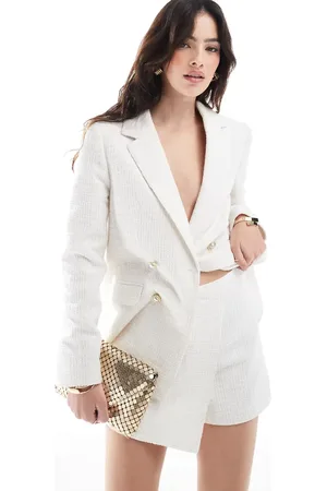 Miss Selfridge Co-ord boucle mini skort in ivory