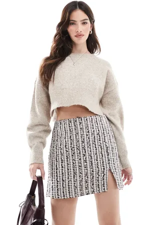 ASOS Boucle mini skirt with split