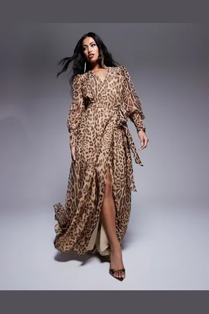 Bardot Wrap maxi dress in leo print