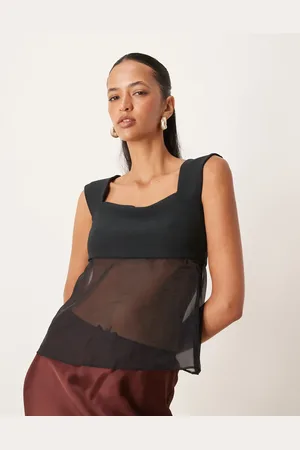 Abercrombie & Fitch Sheer babydoll cami top in