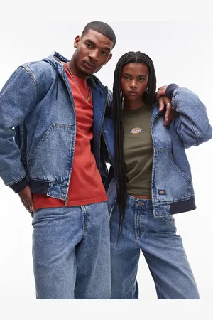 Dickies Loose Wave hooded denim jacket in light fade