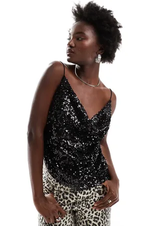 ASOS Sequin cowl top in