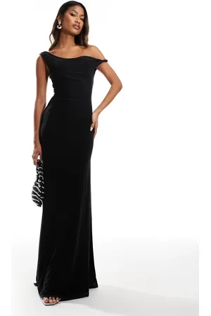 ASOS Twist shoulder with lace up back maxi dress in