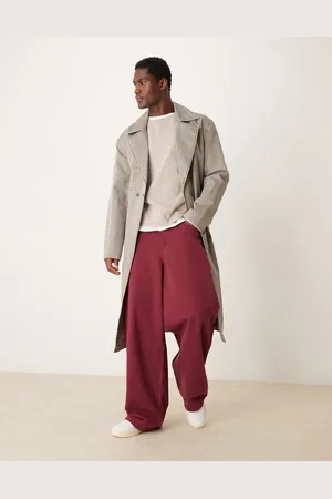 ASOS Oversized trench coat in washed stone