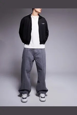 Hugo Blue Mason baggy fit jeans in with front seam