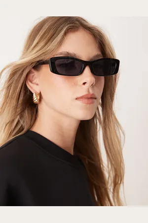 ASOS Narrow square sunglasses in shiny