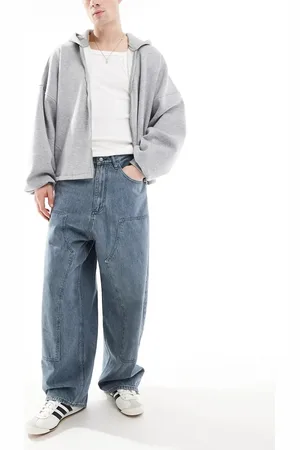 Pull&Bear Super baggy double knee jeans in dark