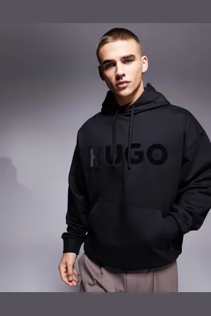 HUGO BOSS Oversized ditchle large chest logo hoodie in