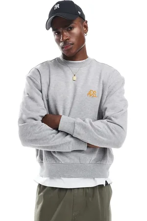 ASOS Boxy oversized sweatshirt with print in marl