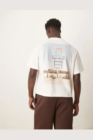 Abercrombie & Fitch Cropped motif back print t-shirt in