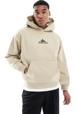 Pull&Bear Montreux back printed hoodie in beige