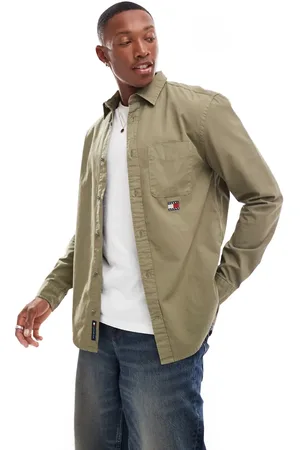 Tommy Hilfiger Regular twill shirts in washed khaki