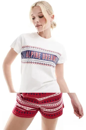 Threadbare Short pyjama set in ski print