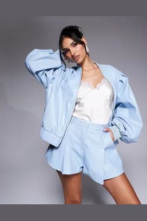 ASOS PU bomber jacket co-ord in powder