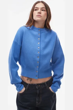Topshop Knitted compact fitted waist cardi in