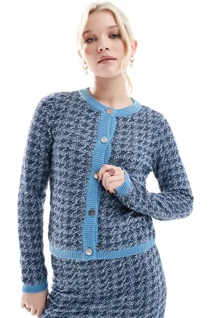 VERO MODA Knitted houndstooth cardigan co-ord in
