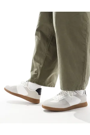 ASOS Retro trainers in with gum sole