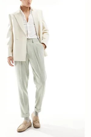 ASOS Smart tapered fit chino trousers in dusty textured fabric