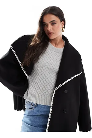 4th & Reckless Oversized lapel jacket with contrast stitch in