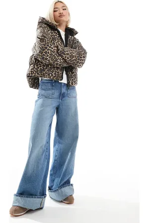 Threadbare Ski puffer jacket in leopard print