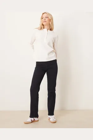 ASOS Comfort stretch straight leg jean with twisted seam in black