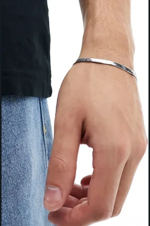 ASOS Waterproof stainless steel snake chain bracelet in tone